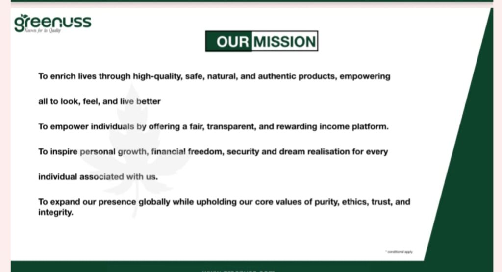 Greenuss Wellness Our Mission – नेटवर्क मार्केटिंग कंपनी का मिशन, हाई क्वालिटी प्रोडक्ट्स और इनकम प्लेटफॉर्म